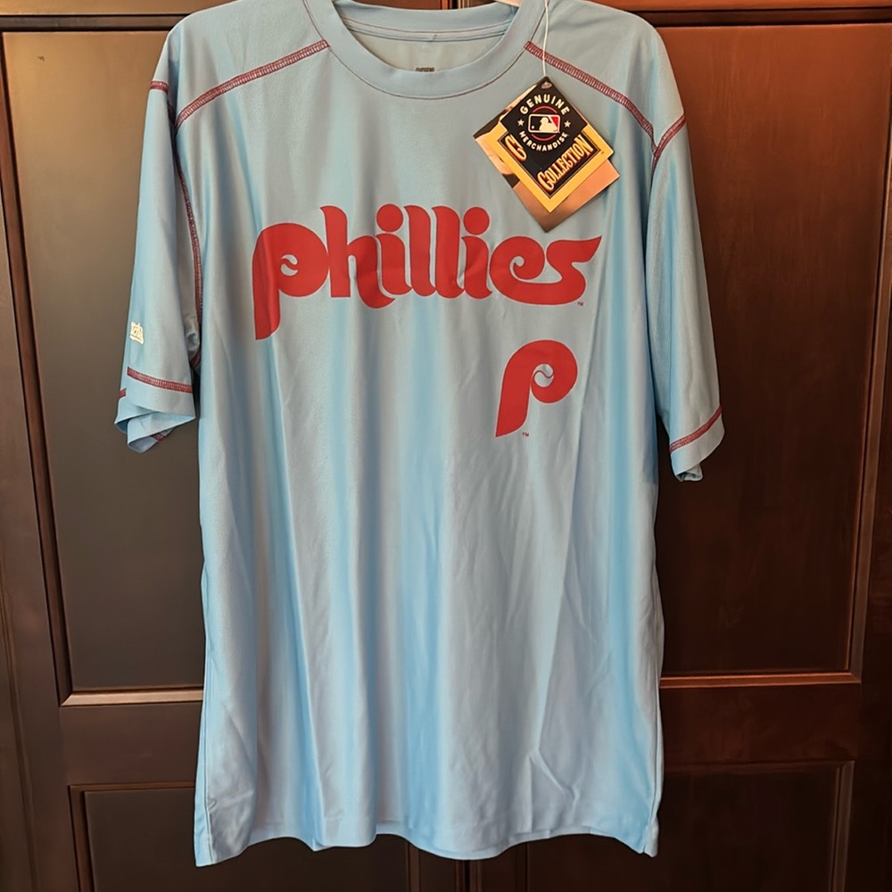 NWT Stitches Blue Phillies Shirt